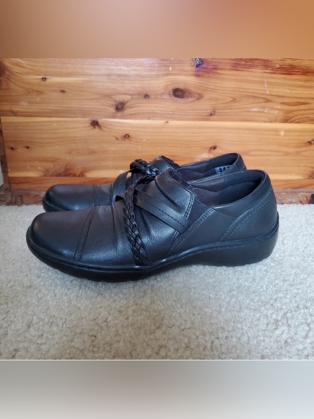 Ladies Black Slip-On Comfort Shoes (8)